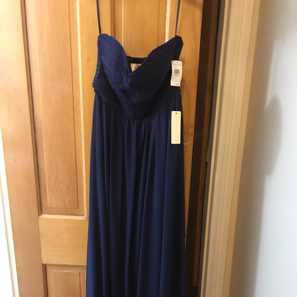 Beautiful floor length dark blue formal dress